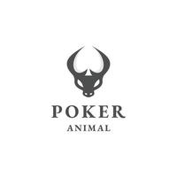 Stier Tier Poker Logo Symbol Design Vorlage eben Vektor