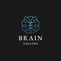 Gradient Gehirn Logo Design Vorlage eben Vektor