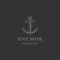 Anker-Logo-Icon-Design-Vorlage flacher Vektor