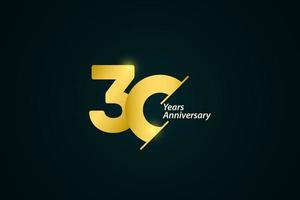 30 Jahre Jubiläumsfeier Gold Logo Vektor Vorlage Design Illustration