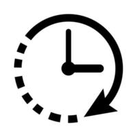 schwarz Zeit Symbol isoliert auf ein Weiß Hintergrund. Uhr Logo Symbol Vektor Illustration.