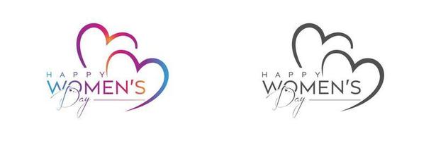 abstrakt Lycklig kvinnors dag logotyp, Lycklig kvinnors dag, kärlek vektor logotyp design, rosa Färg, svart Färg logotyp design
