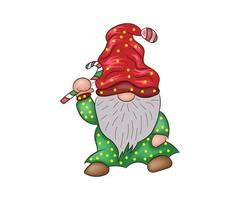 söt jul gnome vektor teckning illustration design