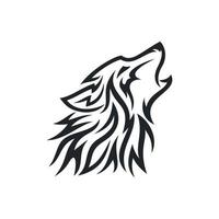 skizzieren von ein Stammes- Wolf Tätowierung. Vektor Zeichnung Wolf Kopf gemacht mit Muster. Wolf Logo