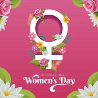 internationell kvinnors dag Mars 8 firande enkel social media posta mall vektor