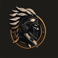 spartanisch Helm Logo Maskottchen Symbol Vektor Illustration eps 10