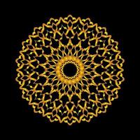 Luxus Mandala mit golden Arabeske Muster Arabisch islamisch schwarz Hintergrund vektor