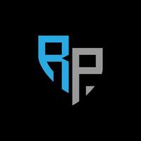 rp abstrakt Monogramm Logo Design auf schwarz Hintergrund. rp kreativ Initialen Brief Logo Konzept. vektor