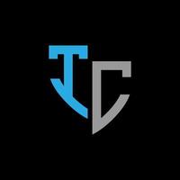 tc abstrakt Monogramm Logo Design auf schwarz Hintergrund. tc kreativ Initialen Brief Logo Konzept. vektor