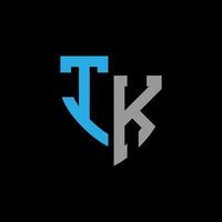 tk abstrakt Monogramm Logo Design auf schwarz Hintergrund. tk kreativ Initialen Brief Logo Konzept. vektor