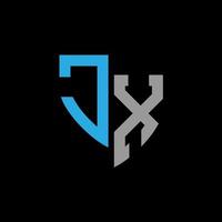 jx abstrakt monogram logotyp design på svart bakgrund. jx kreativ initialer brev logotyp concept.jx abstrakt monogram logotyp design på svart bakgrund. jx kreativ initialer brev logotyp begrepp. vektor