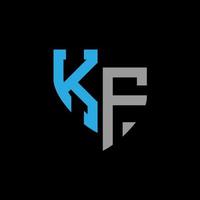 K F abstrakt monogram logotyp design på svart bakgrund. K F kreativ initialer brev logotyp begrepp. vektor