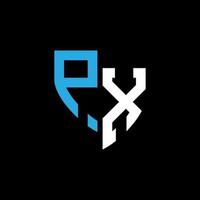 px abstrakt Monogramm Logo Design auf schwarz Hintergrund. px kreativ Initialen Brief Logo Konzept. vektor