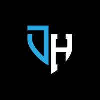 dh abstrakt monogram logotyp design på svart bakgrund. dh kreativ initialer brev logotyp begrepp. vektor