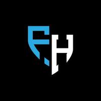 fh abstrakt Monogramm Logo Design auf schwarz Hintergrund. fh kreativ Initialen Brief Logo Konzept. vektor