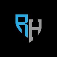 rh abstrakt monogram logotyp design på svart bakgrund. rh kreativ initialer brev logotyp begrepp. vektor