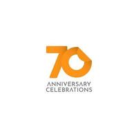 70 Jahre Jubiläumsfeier Vektor Logo Symbol Vorlage Design Illustration