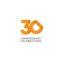 30 Jahre Jubiläumsfeier Vektor Logo Symbol Vorlage Design Illustration