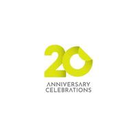 20 Jahre Jubiläumsfeier Vektor Logo Symbol Vorlage Design Illustration