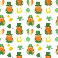 sömlös mönster med leprechauns för st. patricks dag. för bakgrund, textil, omslag vektor