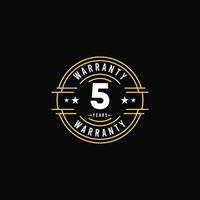 5 Jahre Garantie Logo Symbol Vektor Vorlage Design Illustration