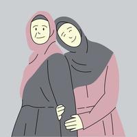 hijab mamma och dotter illustration vektor