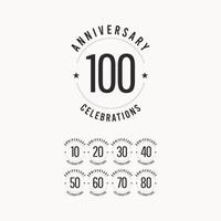 100-årsjubileum firande vektor logo ikon mall design design