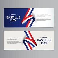 glad bastille dag firande vektor mall design illustration