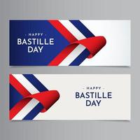 glad bastille dag firande vektor mall design illustration