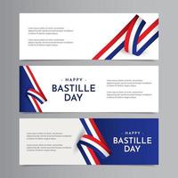 glad bastille dag firande vektor mall design illustration