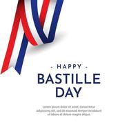 glad bastille dag firande vektor mall design illustration