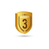 3 Jahre Garantie Gold 3 d Vektor Vorlage Design Illustration