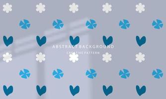 abstrakt Hintergrund handgemalt Blume süß Muster Blau Himmel Pastell- attraktiv Schatten Overlay eps 10 vektor
