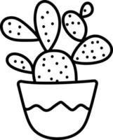 Vektor Kritzeleien Kaktus, Pflanze im ein Blume Topf