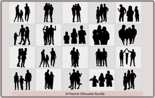 Familie Silhouetten, Eltern Illustrator Satz, Vektor, isoliert Silhouette Familie, vektor