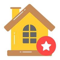 Star mit Haus Konzept Vektor von Haus Bewertung, bereit zum Prämie verwenden