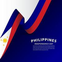 glad filippinerna självständighetsdagen firande vektor mall design illustration