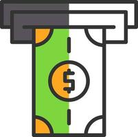 Geldabhebung Vektor-Icon-Design vektor