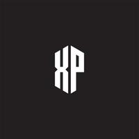 xp logotyp monogram med sexhörning form stil design mall vektor