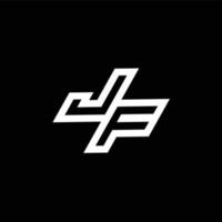 jf logotyp monogram med upp till ner stil negativ Plats design mall vektor