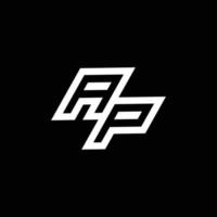 ap Logo Monogramm mit oben zu Nieder Stil Negativ Raum Design Vorlage vektor