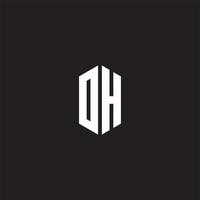 dh Logo Monogramm mit Hexagon gestalten Stil Design Vorlage vektor