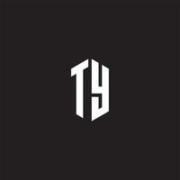 ty Logo Monogramm mit Hexagon gestalten Stil Design Vorlage vektor