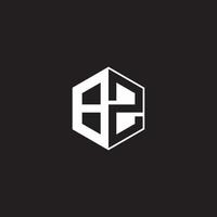 bz Logo Monogramm Hexagon mit schwarz Hintergrund Negativ Raum Stil vektor