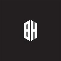 bh Logo Monogramm mit Hexagon gestalten Stil Design Vorlage vektor