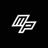 mp Logo Monogramm mit oben zu Nieder Stil Negativ Raum Design Vorlage vektor