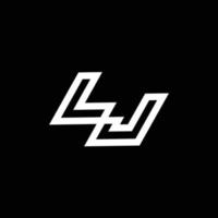 lj Logo Monogramm mit oben zu Nieder Stil Negativ Raum Design Vorlage vektor