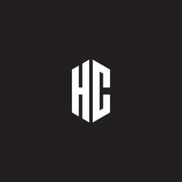 hc logotyp monogram med sexhörning form stil design mall vektor