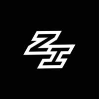 zi Logo Monogramm mit oben zu Nieder Stil Negativ Raum Design Vorlage vektor