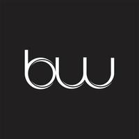 bw Initiale Brief Teilt Kleinbuchstaben Logo modern Monogramm Vorlage isoliert auf schwarz Weiß vektor